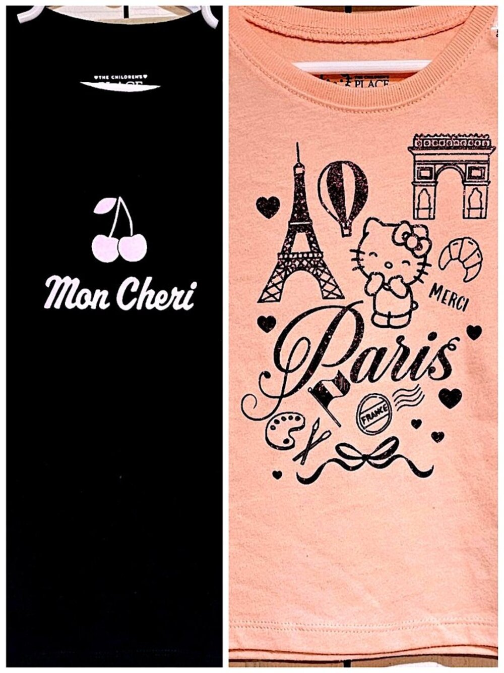 Lot of 2 Girls’ NWT France / Paris Themed Short-Sleeve Tees, Size 5